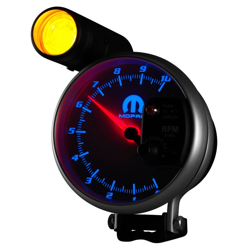 AutoMeter - AutoMeter Gauge Tachometer 5in. 10K RPM Pedestal W/ Ext. Shift-Lite White Mopar - Demon Performance