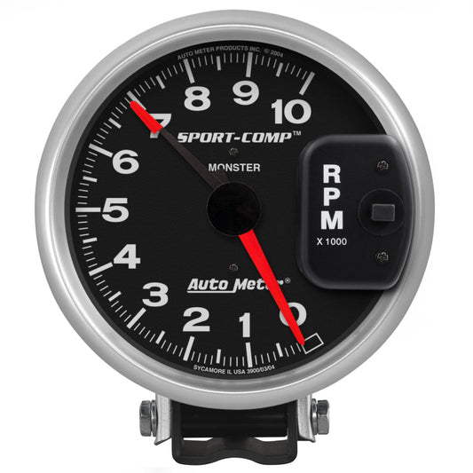 AutoMeter - AutoMeter Gauge Tachometer 5in. 10K RPM Pedestal W/ Red Line Sport-Comp - Demon Performance
