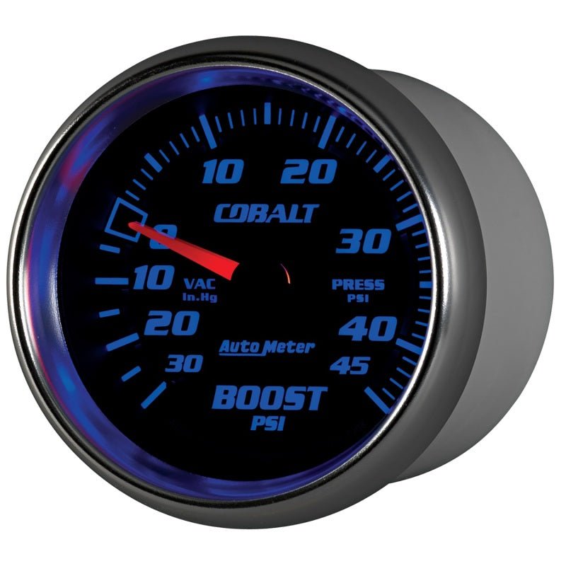 AutoMeter - AutoMeter Gauge Vac/Boost 2-5/8in. 30Inhg-45PSI Mechanical Cobalt - Demon Performance