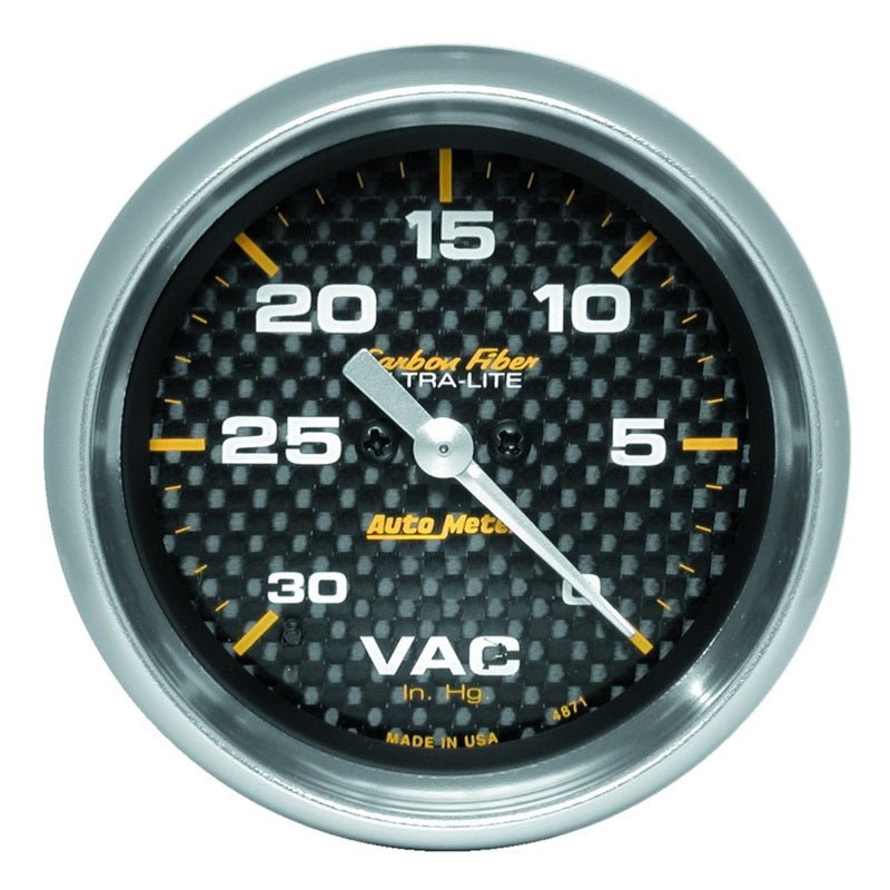 AutoMeter - AutoMeter Gauge Vacuum 2-5/8in. 30Inhg Digital Stepper Motor Carbon Fiber - Demon Performance