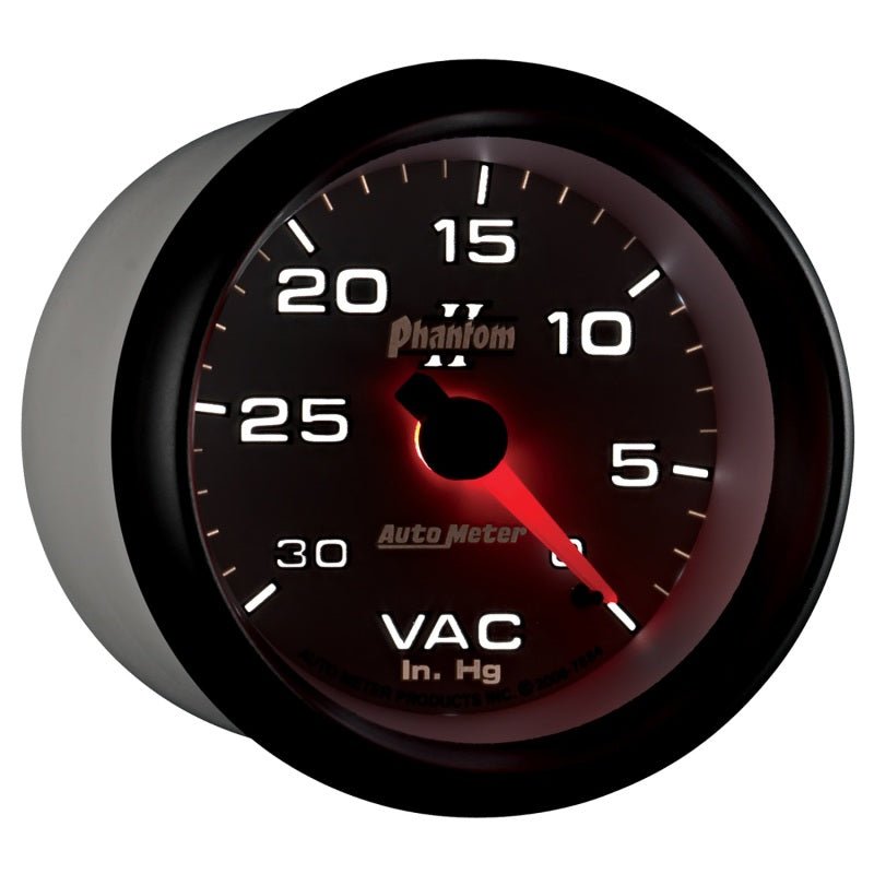 AutoMeter - AutoMeter Gauge Vacuum 2-5/8in. 30Inhg Mechanical Phantom II - Demon Performance