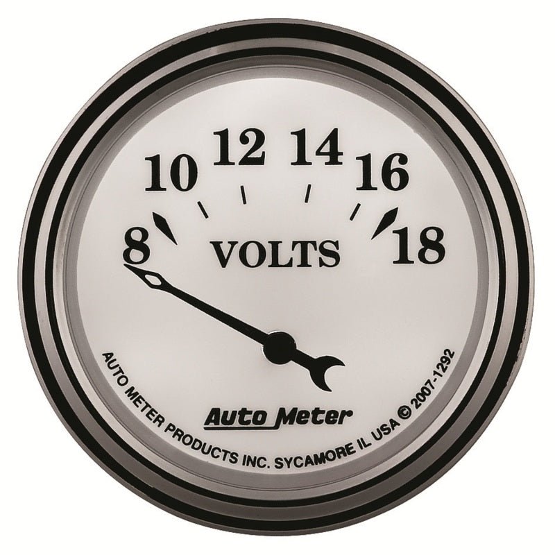 AutoMeter - AutoMeter Gauge Voltmeter 2-1/16in. 18V Elec Old Tyme White II - Demon Performance