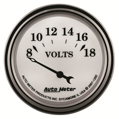 AutoMeter - AutoMeter Gauge Voltmeter 2-1/16in. 18V Elec Old Tyme White II - Demon Performance