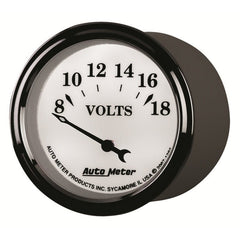 AutoMeter - AutoMeter Gauge Voltmeter 2-1/16in. 18V Elec Old Tyme White II - Demon Performance