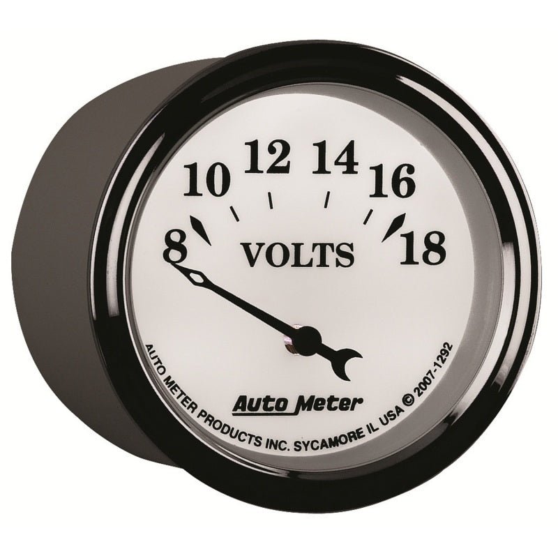 AutoMeter - AutoMeter Gauge Voltmeter 2-1/16in. 18V Elec Old Tyme White II - Demon Performance