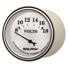 AutoMeter - AutoMeter Gauge Voltmeter 2-1/16in. 18V Elec Old Tyme White II - Demon Performance