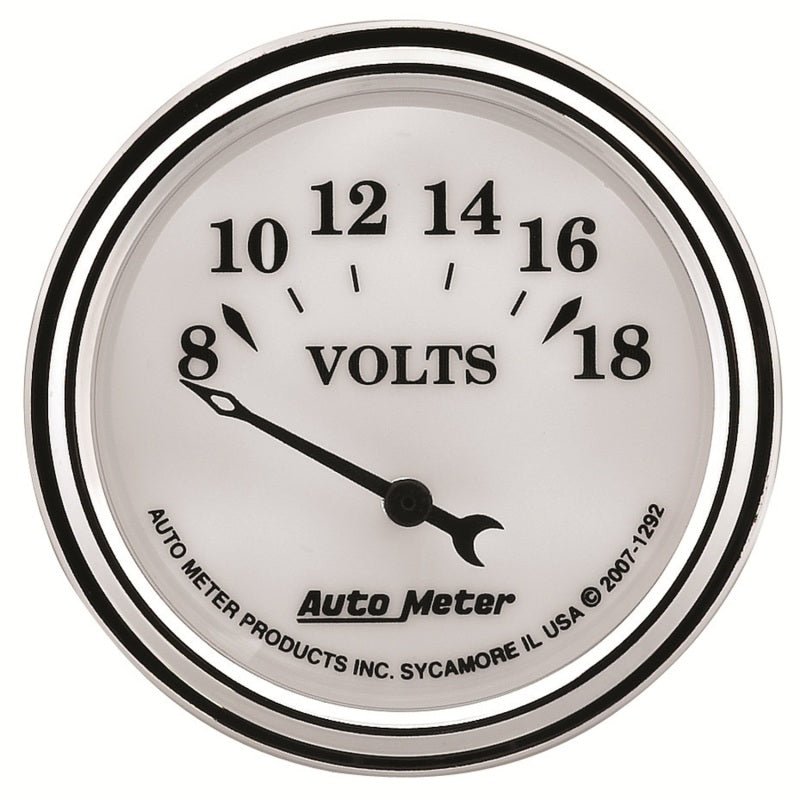 AutoMeter - AutoMeter Gauge Voltmeter 2-1/16in. 18V Elec Old Tyme White II - Demon Performance