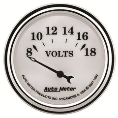 AutoMeter - AutoMeter Gauge Voltmeter 2-1/16in. 18V Elec Old Tyme White II - Demon Performance