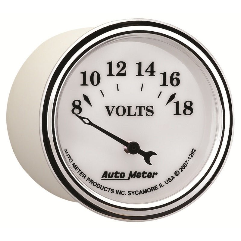 AutoMeter - AutoMeter Gauge Voltmeter 2-1/16in. 18V Elec Old Tyme White II - Demon Performance