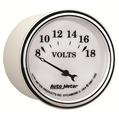 AutoMeter - AutoMeter Gauge Voltmeter 2-1/16in. 18V Elec Old Tyme White II - Demon Performance