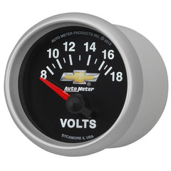 AutoMeter - AutoMeter Gauge Voltmeter 2-1/16in. 18V Electric Chevy Gold Bowtie - Demon Performance