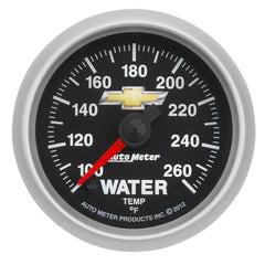 AutoMeter - AutoMeter Gauge Water Temp 2-1/16in. 100-260 Deg. F Digital Stepper Motor Chevy Gold Bowtie - Demon Performance