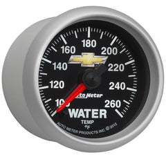 AutoMeter - AutoMeter Gauge Water Temp 2-1/16in. 100-260 Deg. F Digital Stepper Motor Chevy Gold Bowtie - Demon Performance