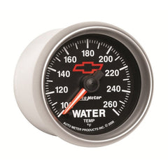 AutoMeter - AutoMeter Gauge Water Temp 2-1/16in. 100-260 Deg. F Digital Stepper Motor Chevy Red Bowtie Black - Demon Performance
