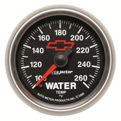 AutoMeter - AutoMeter Gauge Water Temp 2-1/16in. 100-260 Deg. F Digital Stepper Motor Chevy Red Bowtie Black - Demon Performance