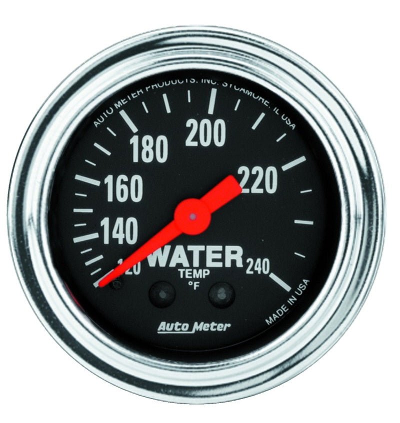 AutoMeter - AutoMeter Gauge Water Temp 2-1/16in. 120-240 Deg. F Mechanical 12ft. Traditional Chrome - Demon Performance
