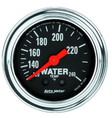AutoMeter - AutoMeter Gauge Water Temp 2-1/16in. 120-240 Deg. F Mechanical 12ft. Traditional Chrome - Demon Performance