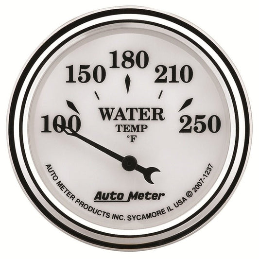 AutoMeter - AutoMeter Gauge Water Temp 2-1/16in. 250 Deg. F Elec Old Tyme White II - Demon Performance