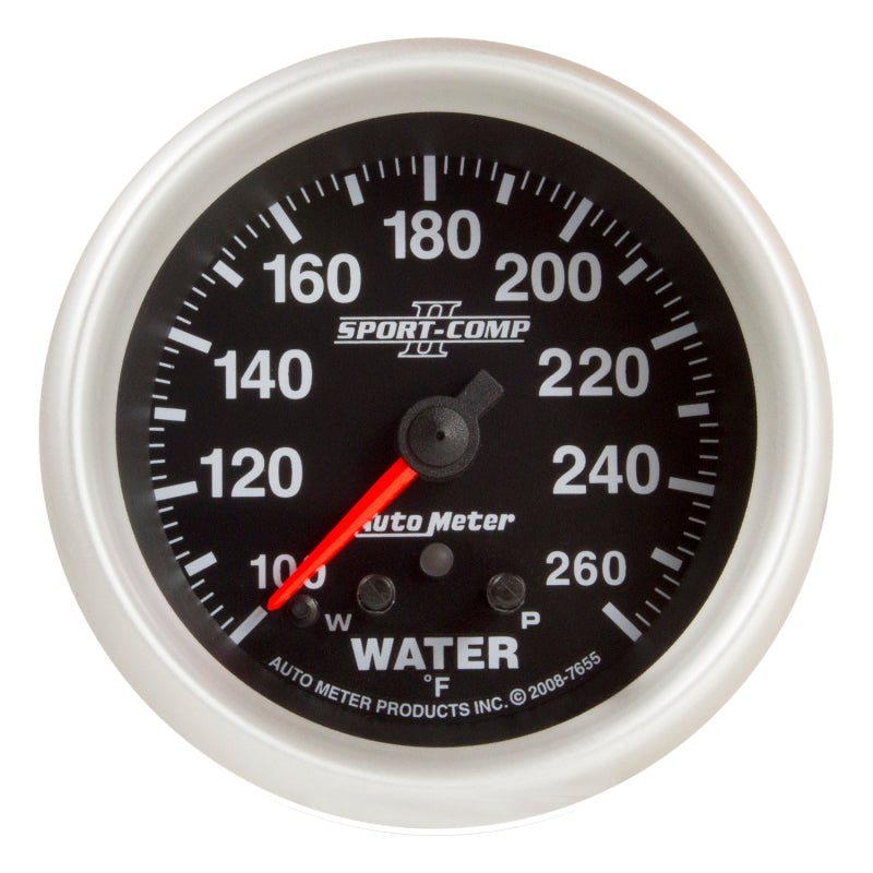 AutoMeter - AutoMeter Gauge Water Temp 2-5/8in. 260 Deg. F Stepper Motor W/ Peak & Warn Sport-Comp II - Demon Performance
