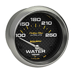 AutoMeter - AutoMeter Gauge Water Temp 2-5/8in (66.7mm) 100-250F Electric Carbon Fiber - Demon Performance