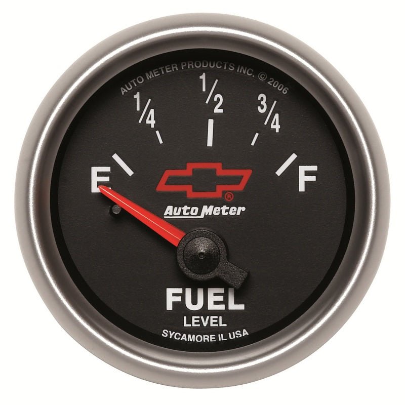 AutoMeter - Autometer GM Bowtie Black 2-1/16 Fuel Level, 0-90 , Air-Core 8-18V - Demon Performance