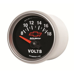 AutoMeter - Autometer GM Bowtie Black 2-1/16 Voltmeter 8-18V - Demon Performance