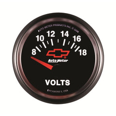 AutoMeter - Autometer GM Bowtie Black 2-1/16 Voltmeter 8-18V - Demon Performance