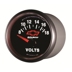 AutoMeter - Autometer GM Bowtie Black 2-1/16 Voltmeter 8-18V - Demon Performance