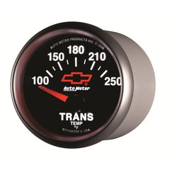 AutoMeter - Autometer GM Bowtie Black 2-1/16in 100-250 Degree F Electronic Transmission Temperature Gauge - Demon Performance