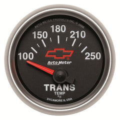 AutoMeter - Autometer GM Bowtie Black 2-1/16in 100-250 Degree F Electronic Transmission Temperature Gauge - Demon Performance