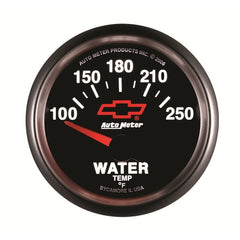 AutoMeter - Autometer GM Bowtie Black 2-1/16in 100-250 F Pedestal Electronic Water Temp Gauge - Demon Performance