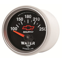 AutoMeter - Autometer GM Bowtie Black 2-1/16in 100-250 F Pedestal Electronic Water Temp Gauge - Demon Performance