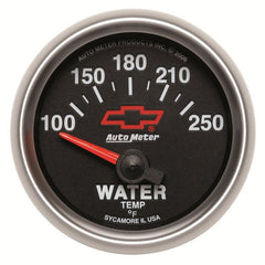AutoMeter - Autometer GM Bowtie Black 2-1/16in 100-250 F Pedestal Electronic Water Temp Gauge - Demon Performance