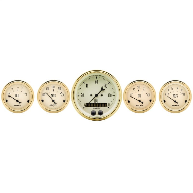 AutoMeter - Autometer Golden Oldies 5 PIECE (3-3/8in & 2-1/16in.) GPS Speedometer Gauge Kit - Demon Performance