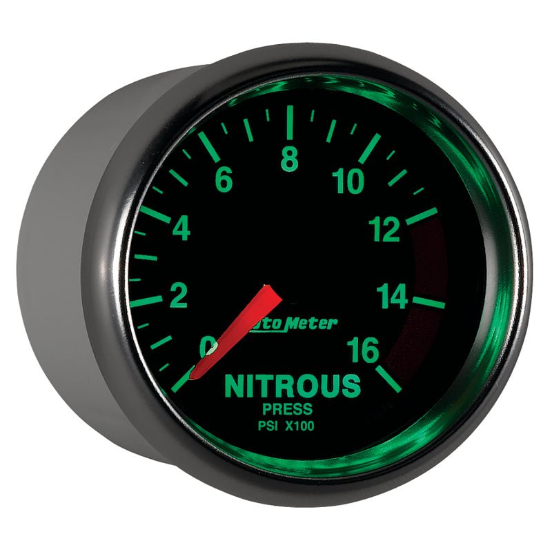 AutoMeter - Autometer GS 2 1/16in. 1600PSI Nitrous Fuel Pressure Gauge - Demon Performance