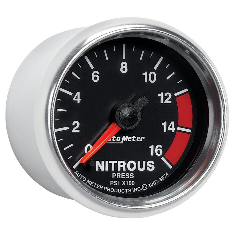 AutoMeter - Autometer GS 2 1/16in. 1600PSI Nitrous Fuel Pressure Gauge - Demon Performance