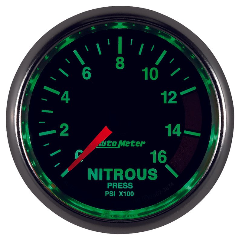 AutoMeter - Autometer GS 2 1/16in. 1600PSI Nitrous Fuel Pressure Gauge - Demon Performance
