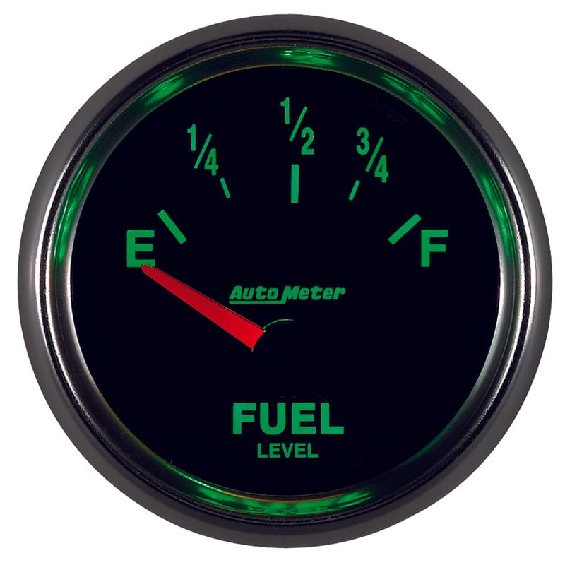 AutoMeter - Autometer GS 52mm 0-90 ohms Short Sweep Electronic Fuel Level GM Gauge - Demon Performance
