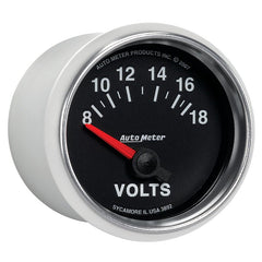 AutoMeter - Autometer GS 52mm 8-18 Volts Short Sweep Electronic Voltmeter Gauge - Demon Performance