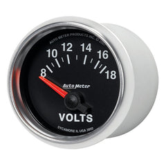 AutoMeter - Autometer GS 52mm 8-18 Volts Short Sweep Electronic Voltmeter Gauge - Demon Performance