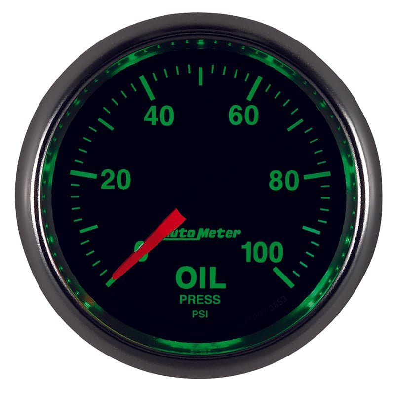 AutoMeter - Autometer GS Series 2-1/16in Oil Pressure Gauge 100PSI Electric Full Sweep - Demon Performance