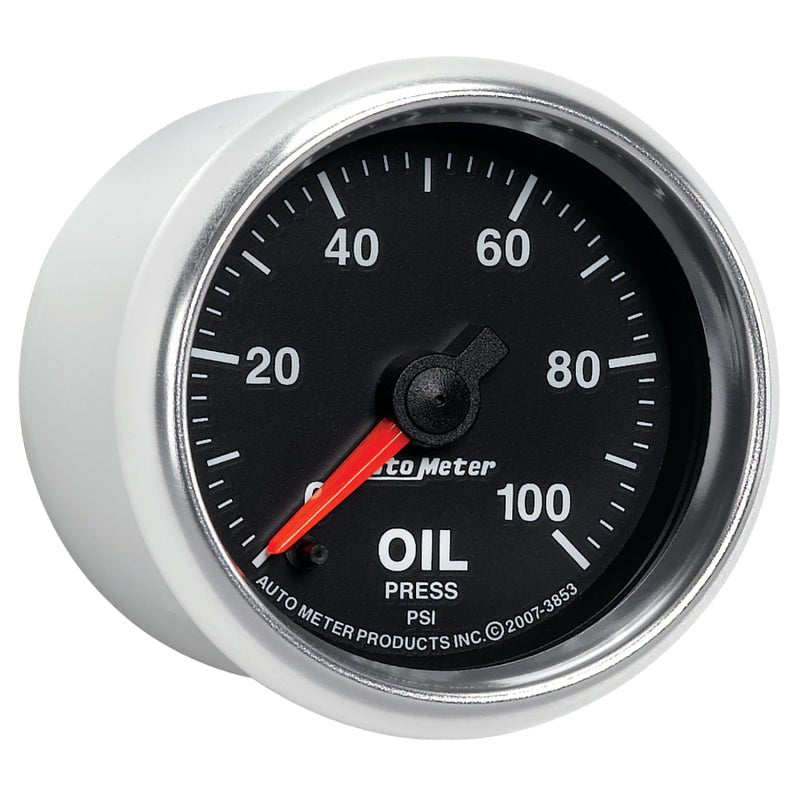 AutoMeter - Autometer GS Series 2-1/16in Oil Pressure Gauge 100PSI Electric Full Sweep - Demon Performance