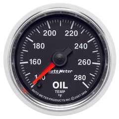 AutoMeter - Autometer GS Series 2-1/16in Oil Temperature Gauge 140-280 Degrees Electric Full Sweep - Demon Performance
