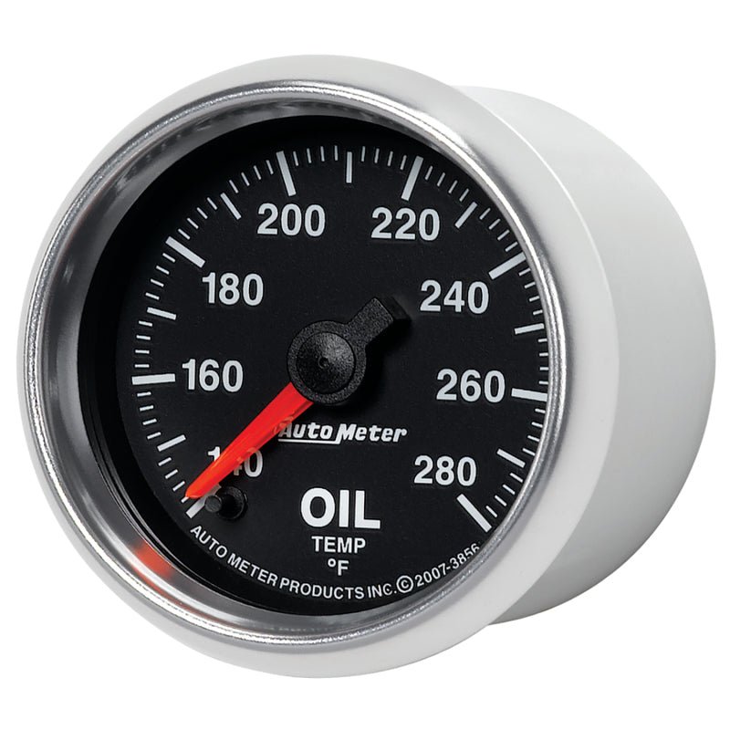 AutoMeter - Autometer GS Series 2-1/16in Oil Temperature Gauge 140-280 Degrees Electric Full Sweep - Demon Performance
