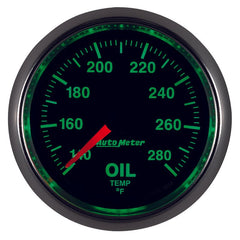 AutoMeter - Autometer GS Series 2-1/16in Oil Temperature Gauge 140-280 Degrees Electric Full Sweep - Demon Performance