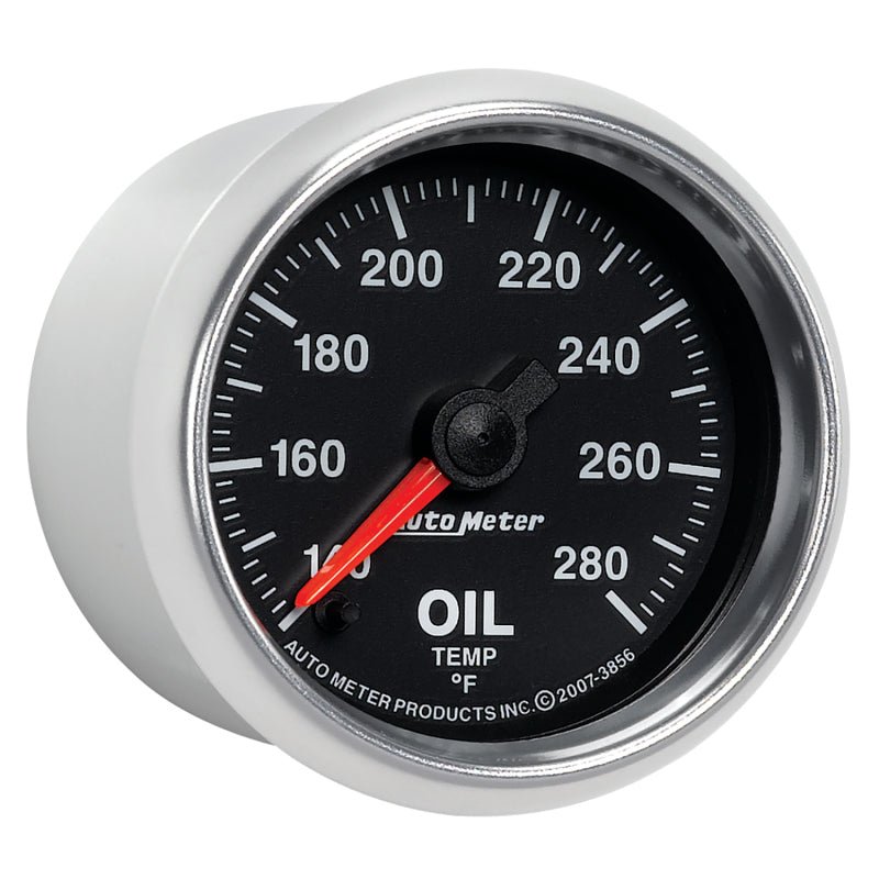 AutoMeter - Autometer GS Series 2-1/16in Oil Temperature Gauge 140-280 Degrees Electric Full Sweep - Demon Performance
