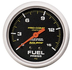 AutoMeter - Autometer Liquid Filled Mechanical 66.7mm 0-15 PSI Fuel Pressure Gauge - Demon Performance