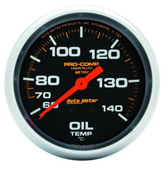 AutoMeter - Autometer Liquid Filled Mechanical 66.7mm 140-280 deg F Oil Termperature Gauge Includes 6 ft Tubing - Demon Performance