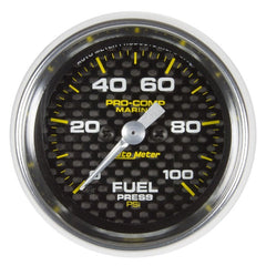 AutoMeter - Autometer Marine Carbon Fiber 2-1/16in 100 PSI Digital Stepper Motor Fuel Pressure Gauge - Demon Performance