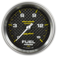 AutoMeter - Autometer Marine Carbon Fiber 2-1/16in 15 PSI Digital Stepper Motor Fuel Pressure Gauge - Demon Performance